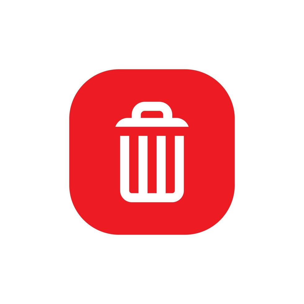 Recycle bin, trash can, garbage icon vector isolated on square background