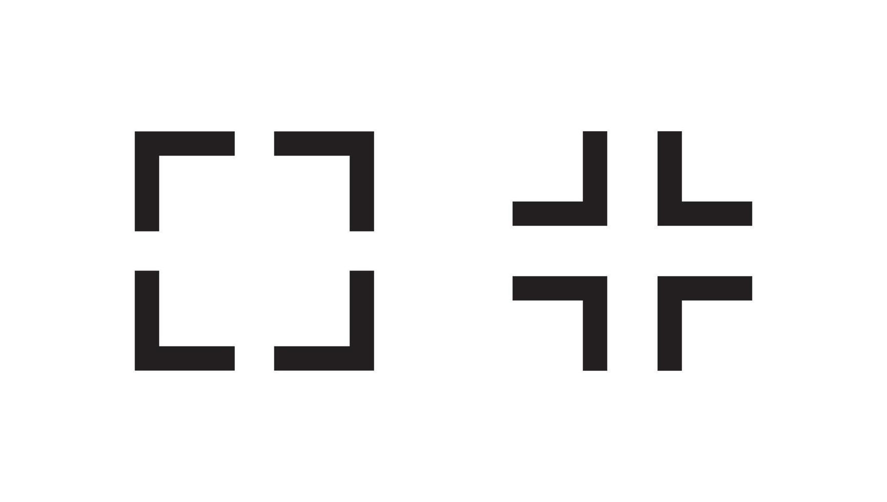 Maximize and minimize screen display icon vector in modern style