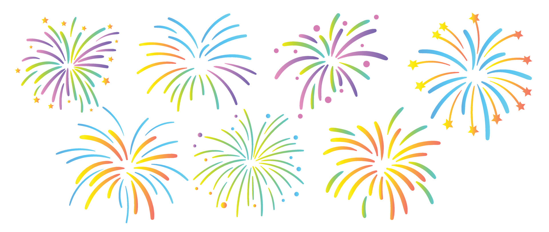 new years eve fireworks clipart with transparent