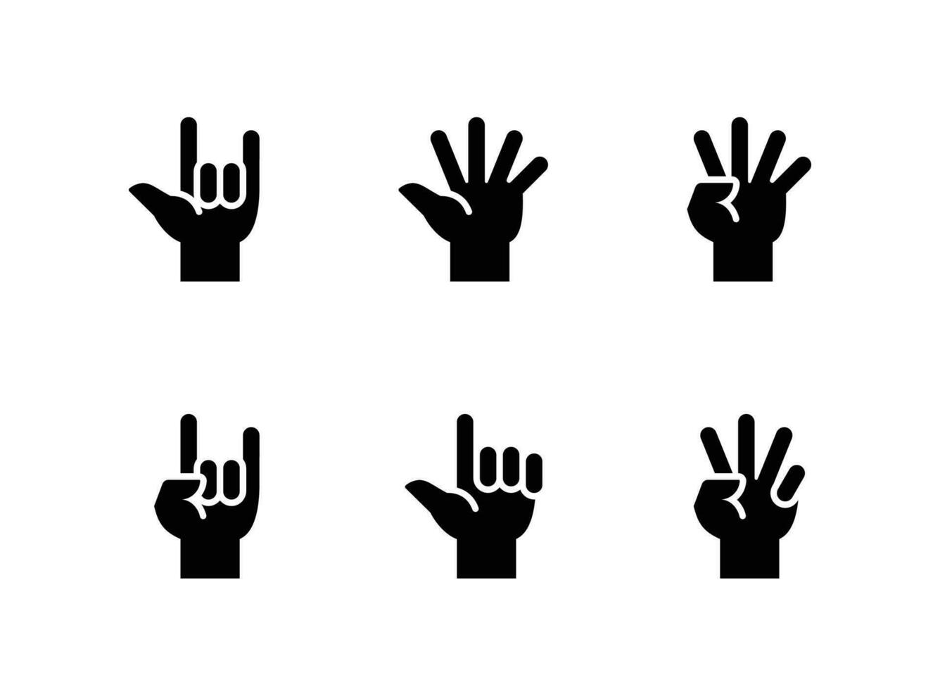 Simple Set of Hand Gestures Related Vector Solid Icons