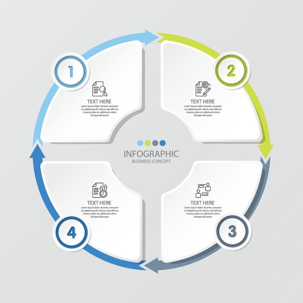 Basic circle infographic with 4 steps, process or options. vector