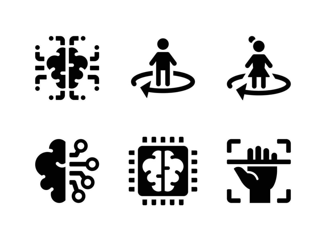 Simple Set of Virtual Reality Related Vector Line Icons