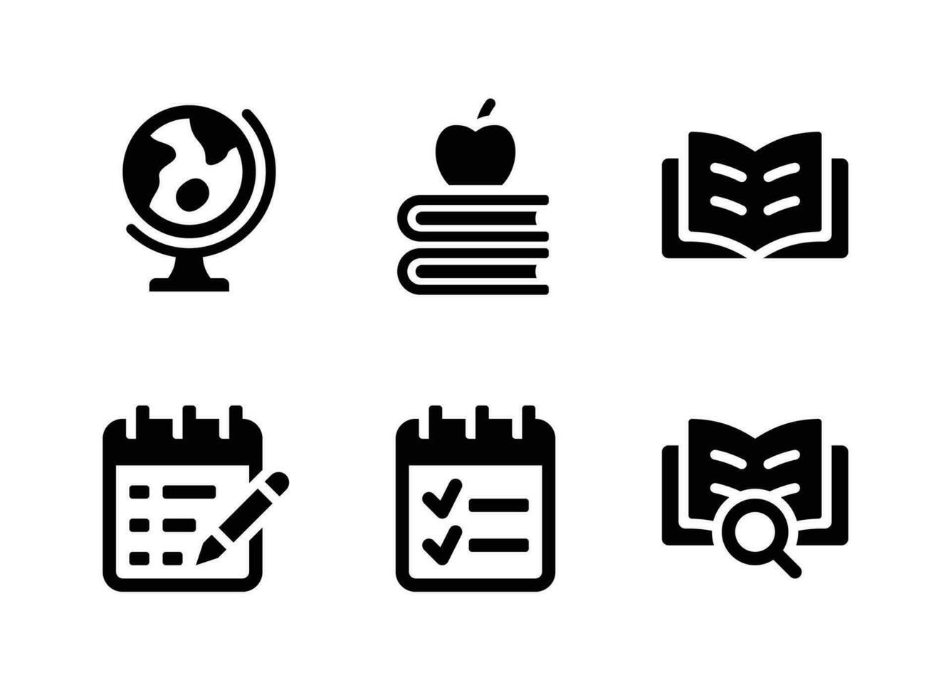 Simple Set of Back To School Vector Solid Icons