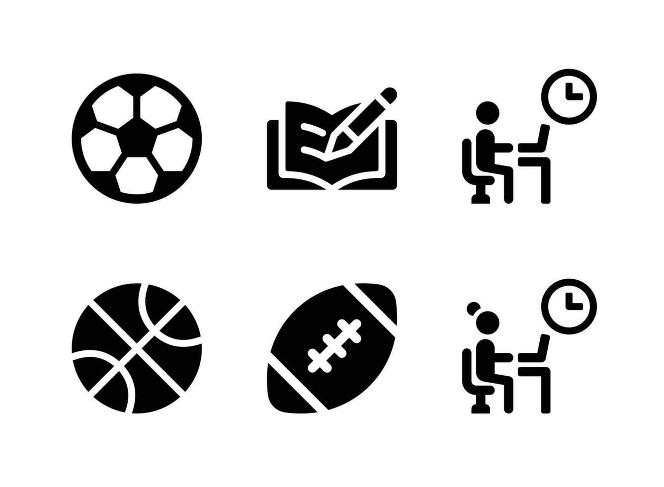 Simple Set of Back To School Vector Solid Icons