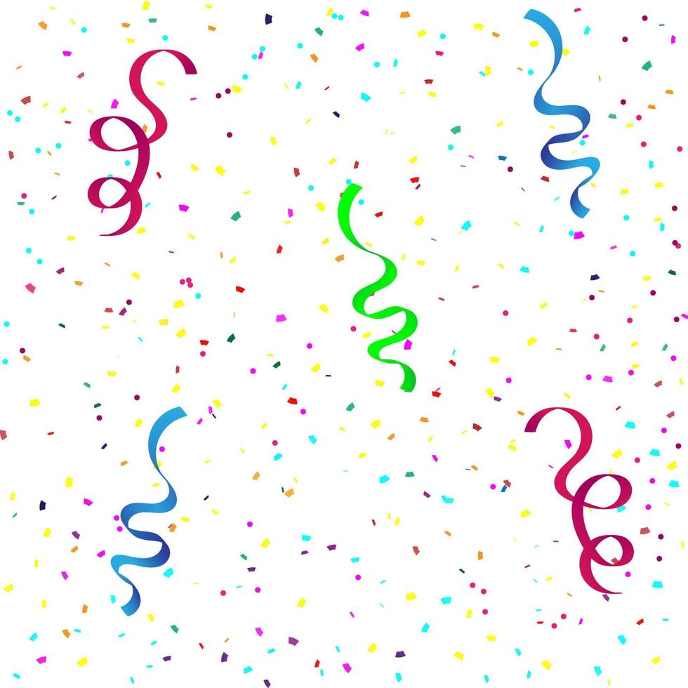 Colorful background with confetti. Free Vector. vector