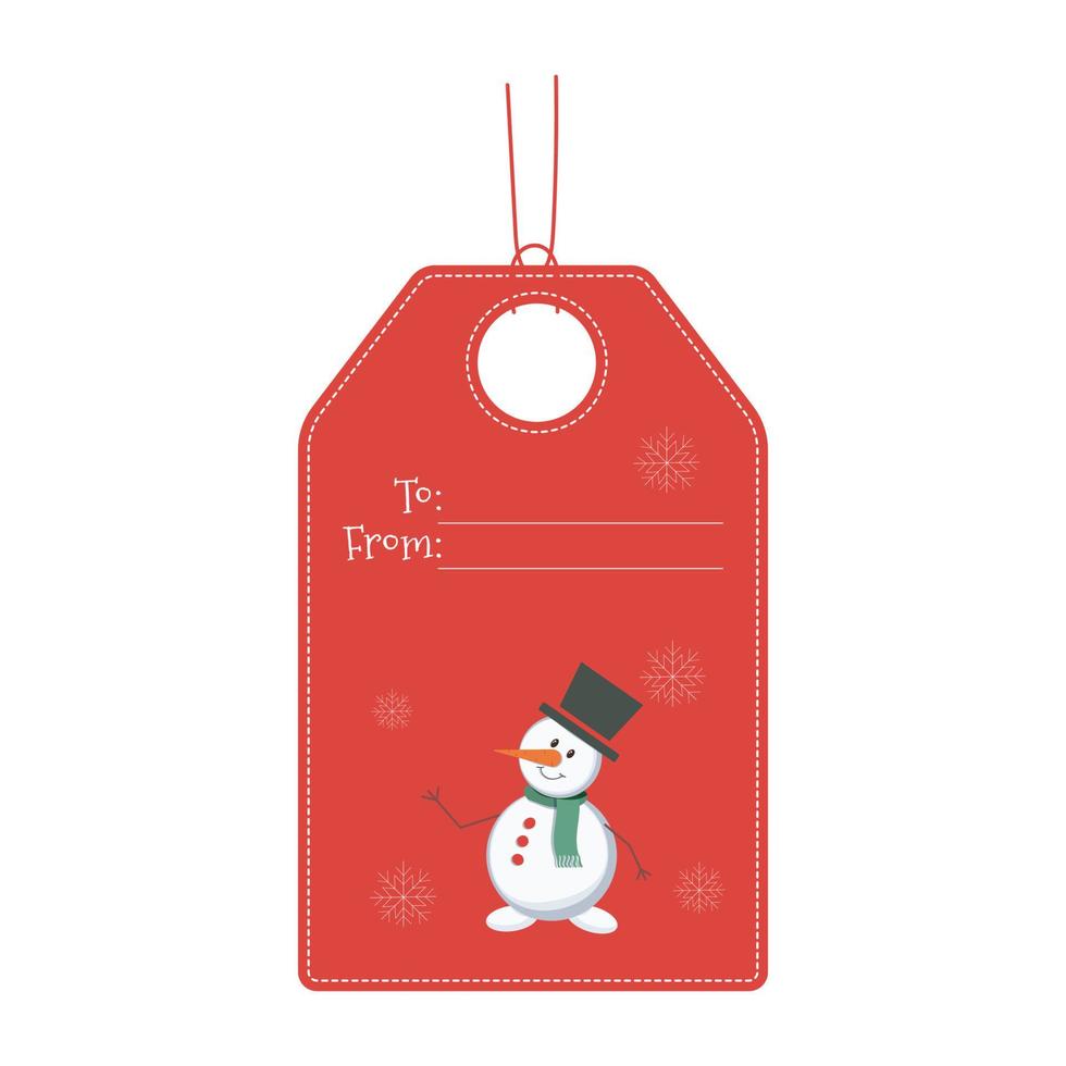 Christmas tags with blank lines and design. Snowman. Pro Vector. vector