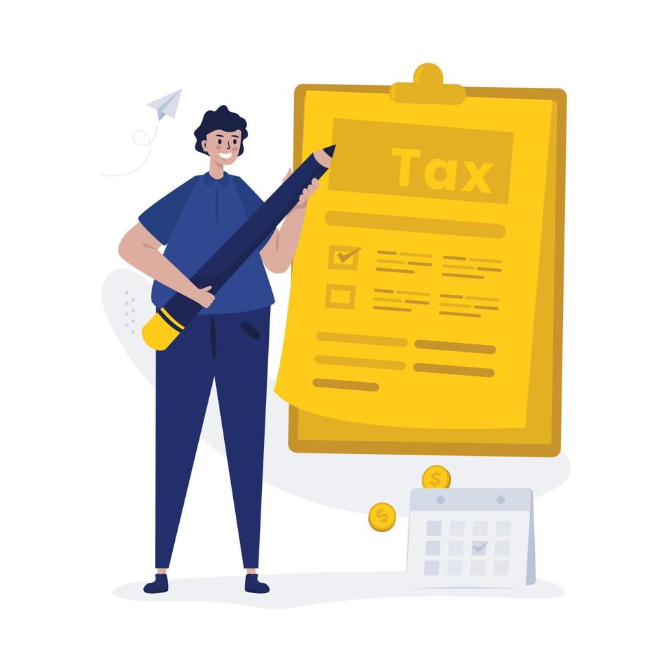 Filling out tax reports illustration vector