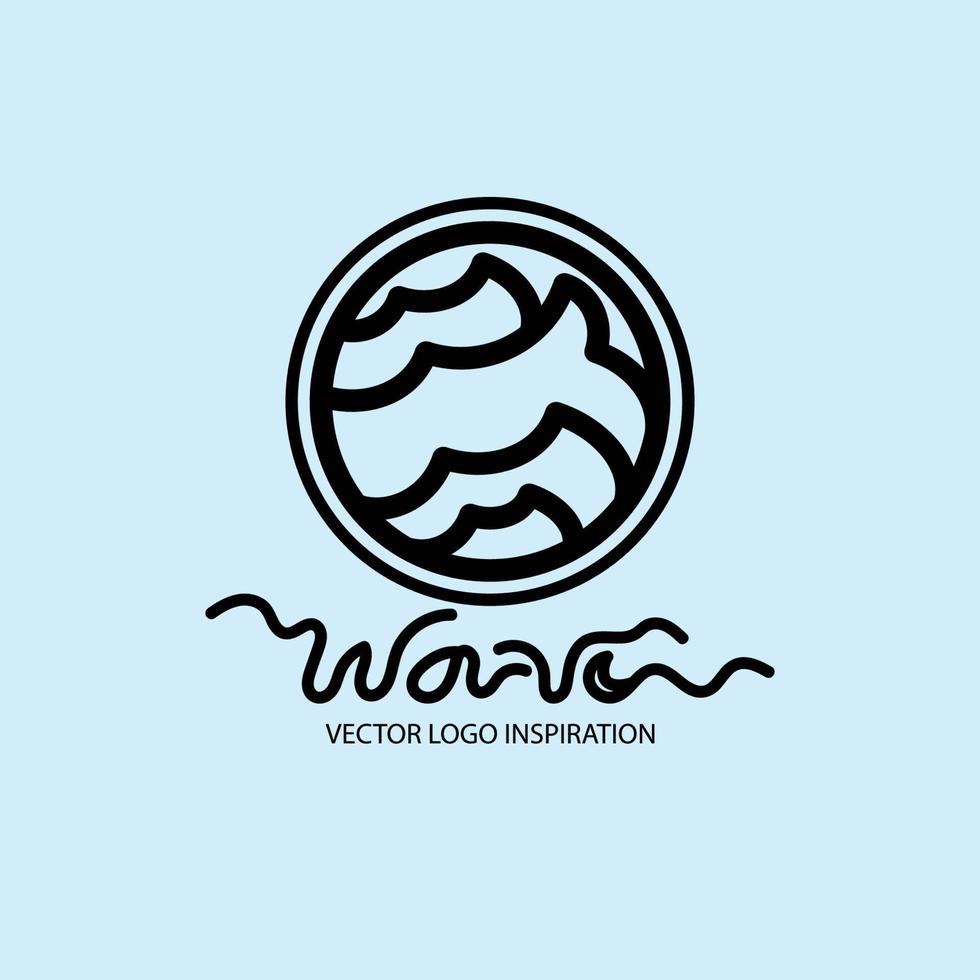 wave inspiration logo vector illustration