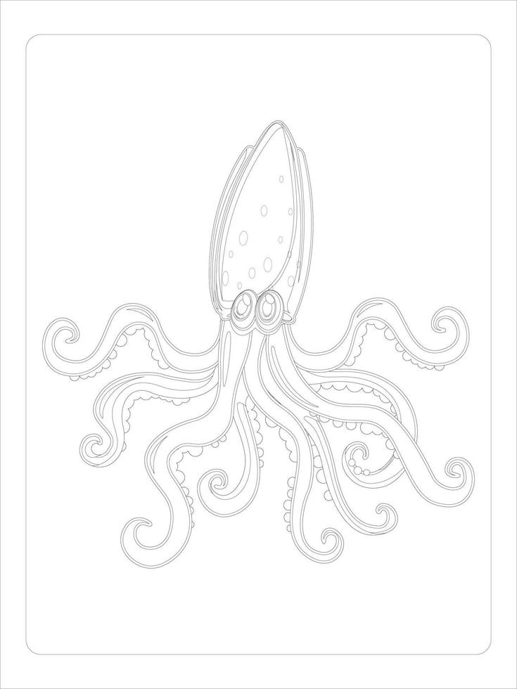Sea Animals Coloring Page vector