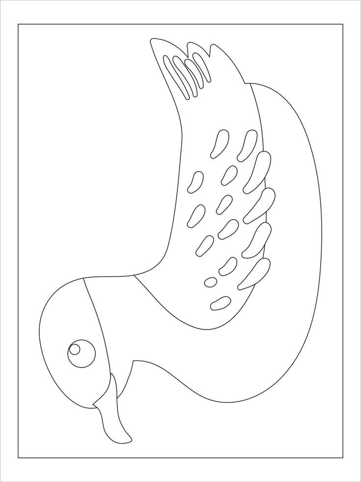 Bird Coloring page for kids vector