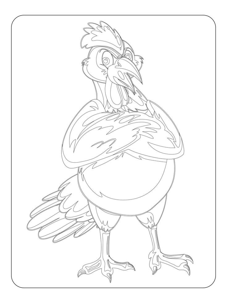 Rooster Coloring page for kids vector