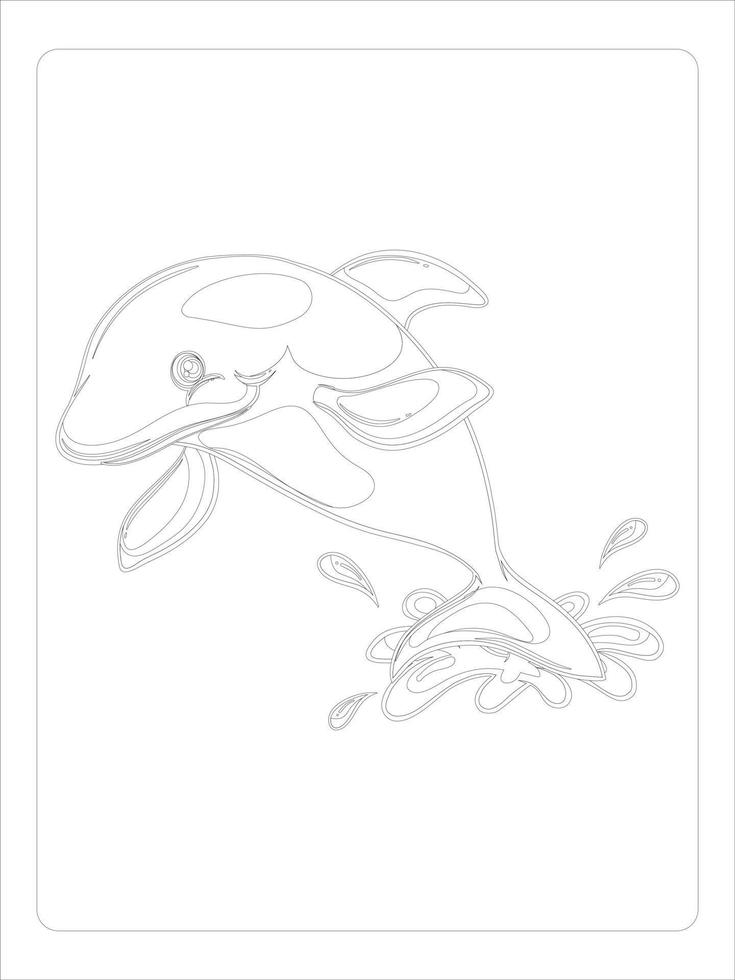 Sea Animals Coloring Page vector