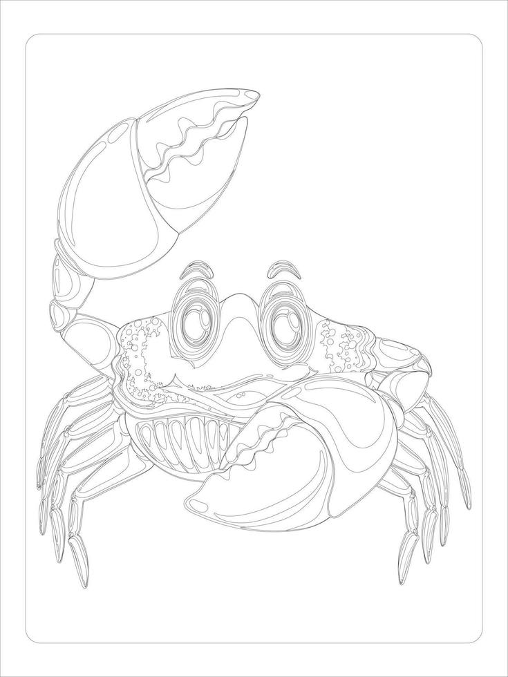 Sea Animals Coloring Page vector