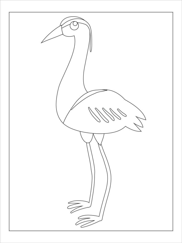 pájaro para colorear página para niños vector