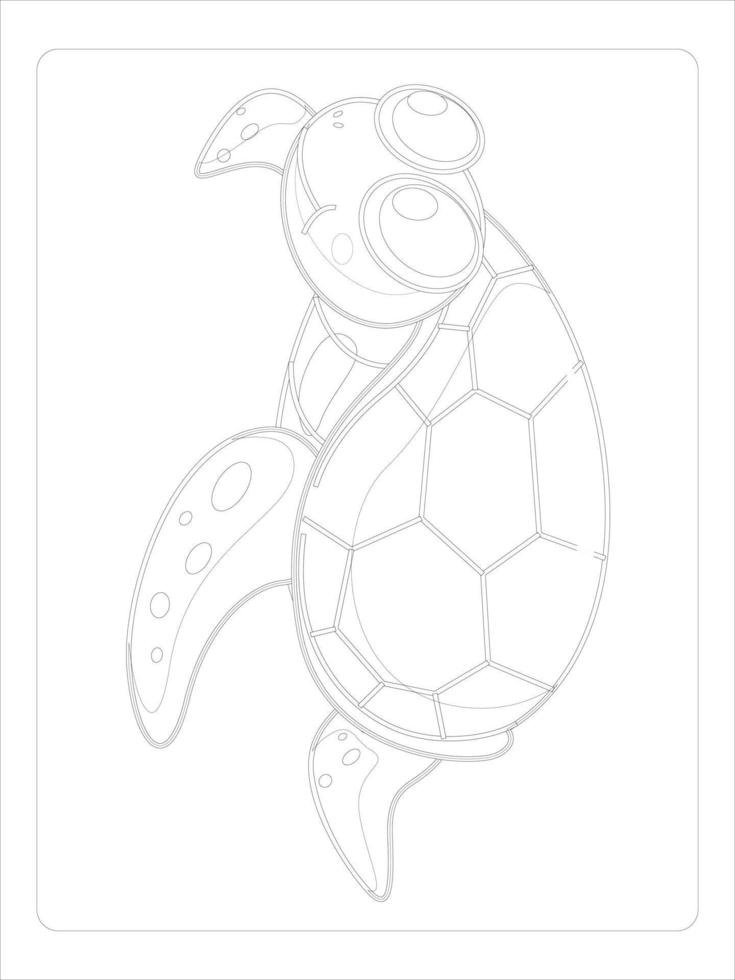 Sea Animals Coloring Page vector