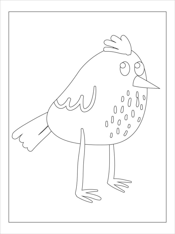 pájaro para colorear página para niños vector