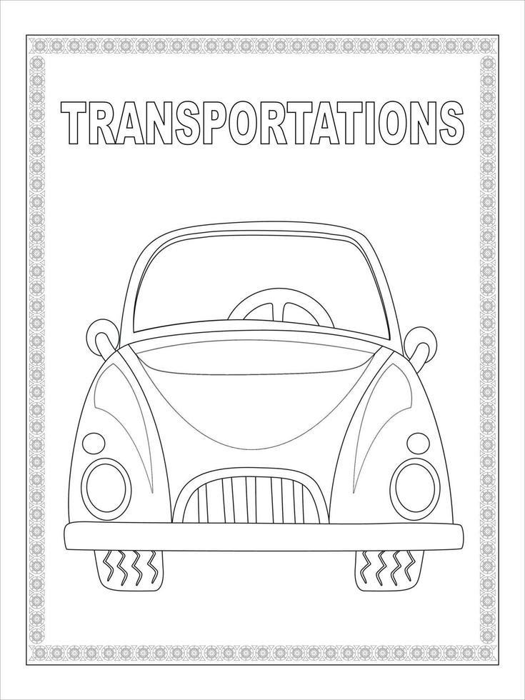 Truck transportations coloring page vector