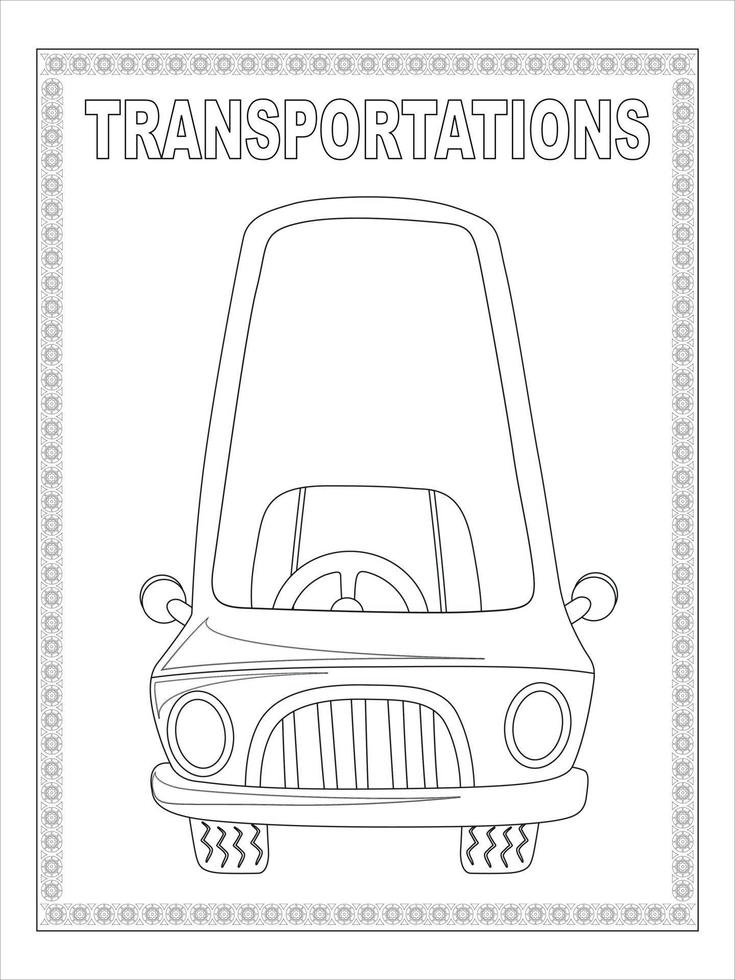 Truck transportations coloring page vector