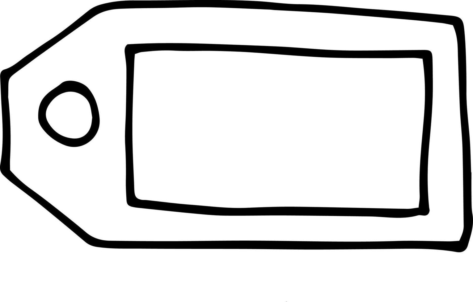 rectangular sketch label hand drawn doodle. single element for scrapbook design, . monochrome, minimalism vector