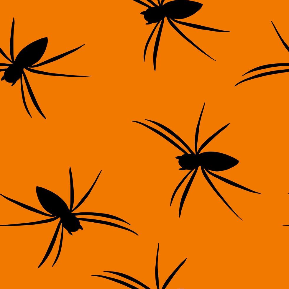 araña de patrones sin fisuras dibujada a mano en estilo garabato. monocromo, simple, minimalismo, escandinavo, silueta. papel pintado, textil, papel de envolver fondo de papel digital vector