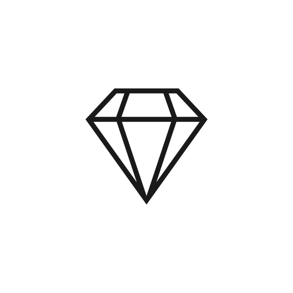 icono de diamante simple sobre fondo blanco vector