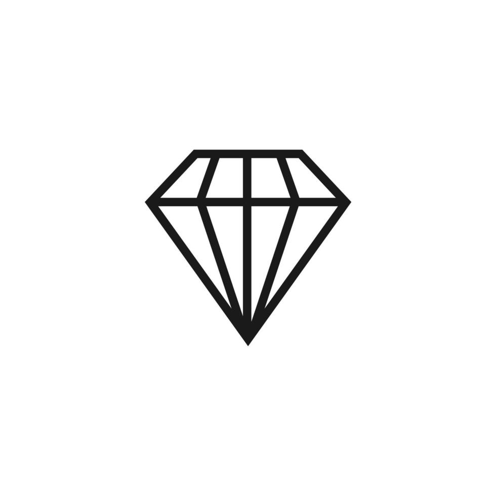 simple diamond icon on white background vector