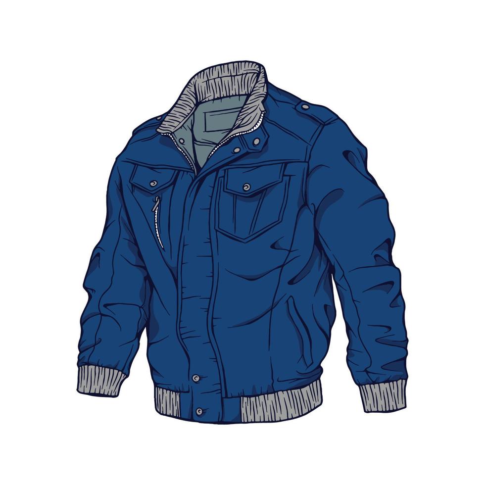 Jacket and plain t shirt bomber jacket mock up illustration in vector style