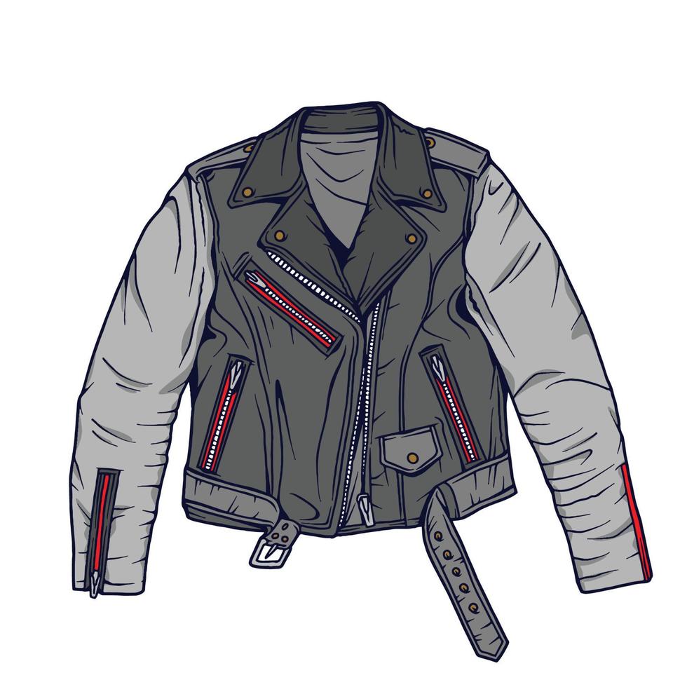 Jacket and plain t shirt bomber jacket mock up illustration in vector style