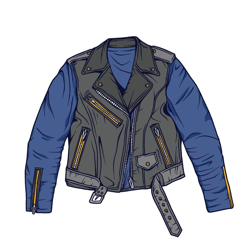 Jacket and plain t shirt bomber jacket mock up illustration in vector style