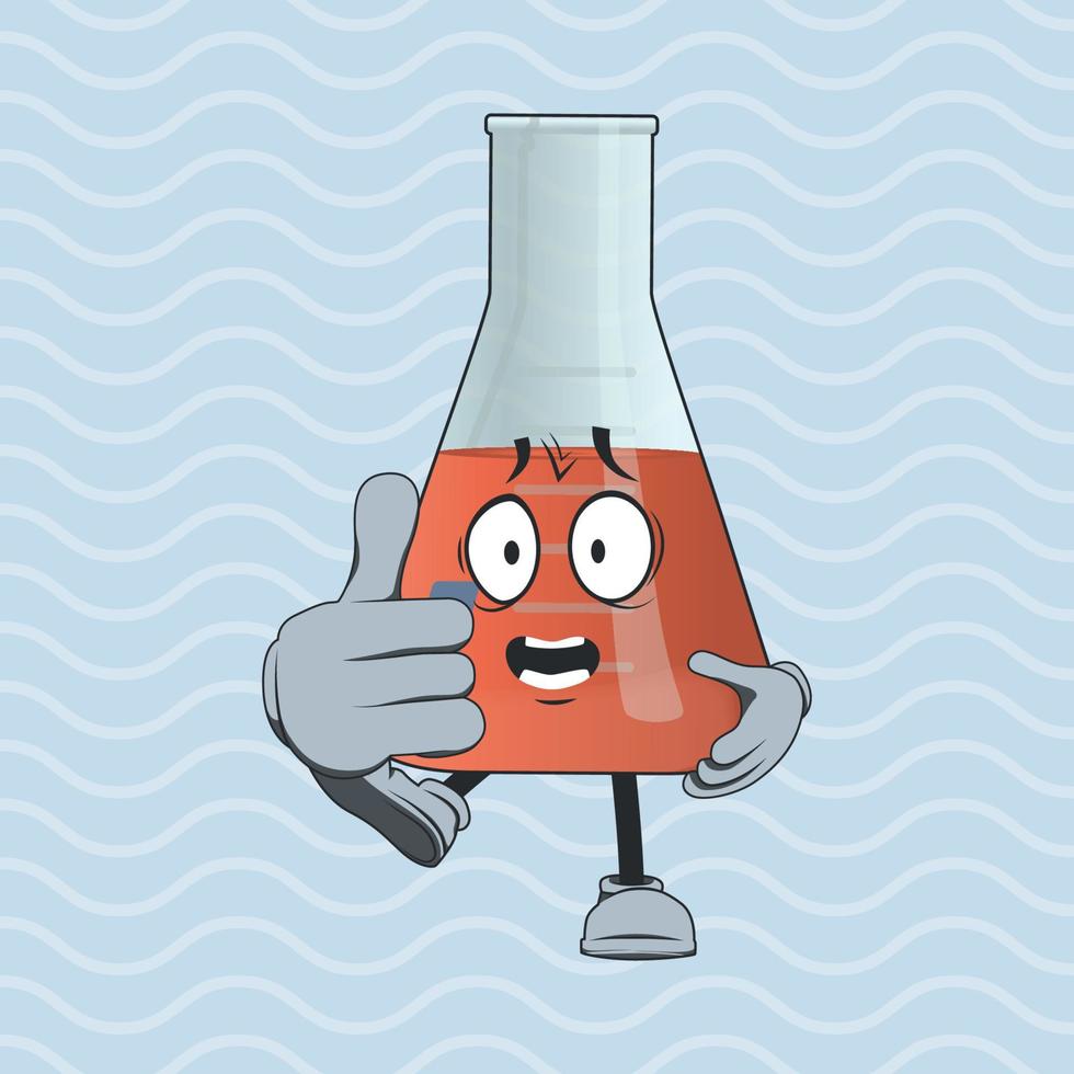 personaje de dibujos animados del vaso de precipitados de philip con expresión facial vector