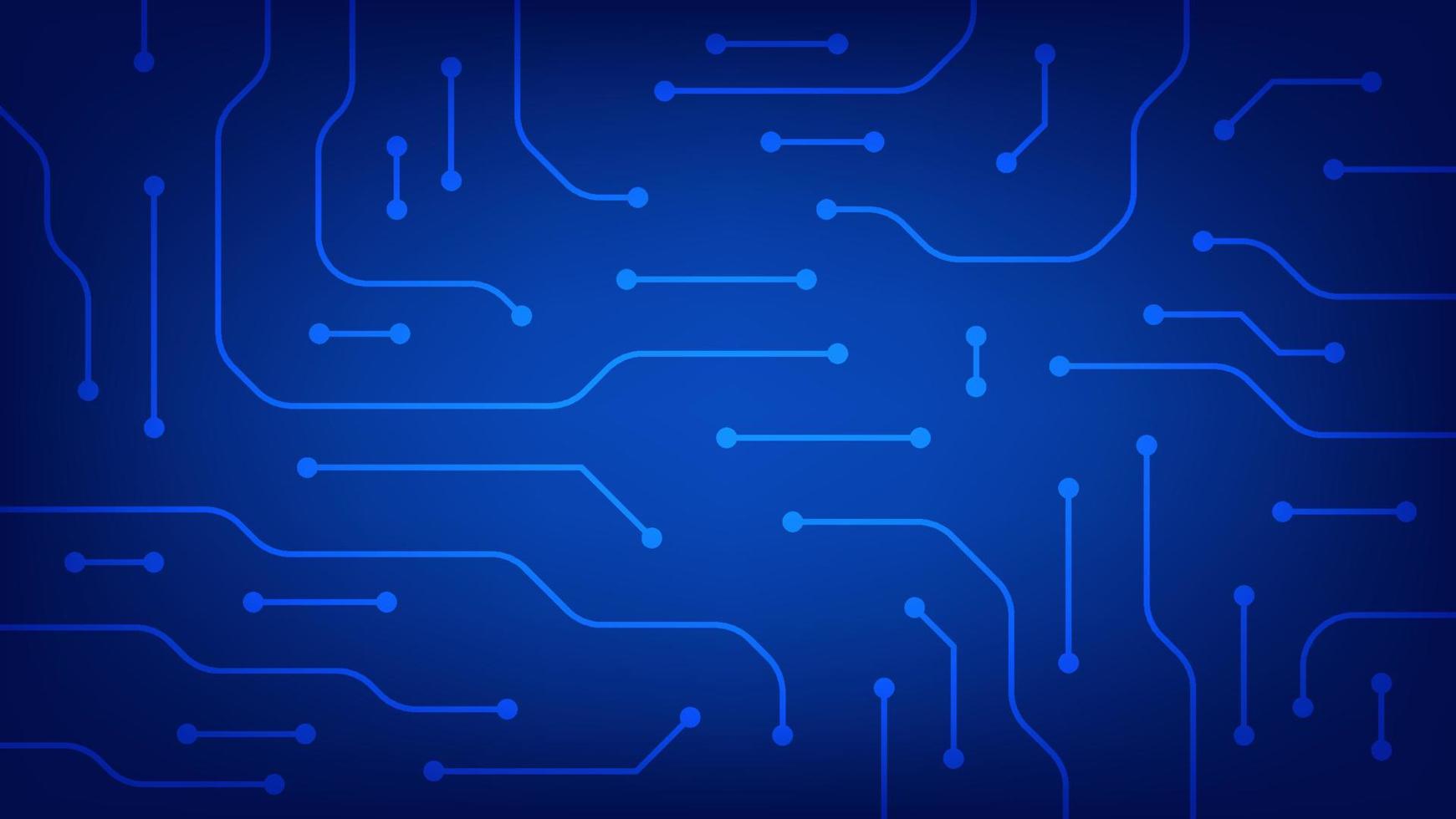 Hi tech digital circuit board. AI pad and electrical lines connected on blue lighting background. futuristic technology design element concept vector