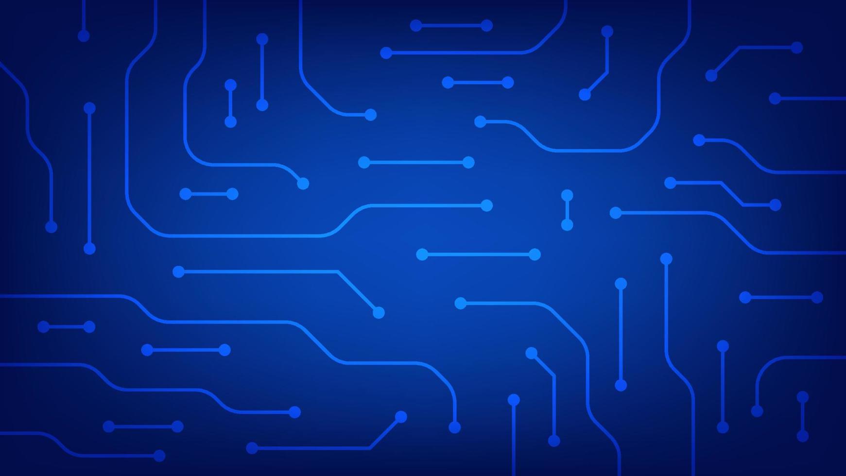 Hi tech digital circuit board. AI pad and electrical lines connected on blue lighting background. futuristic technology design element concept vector