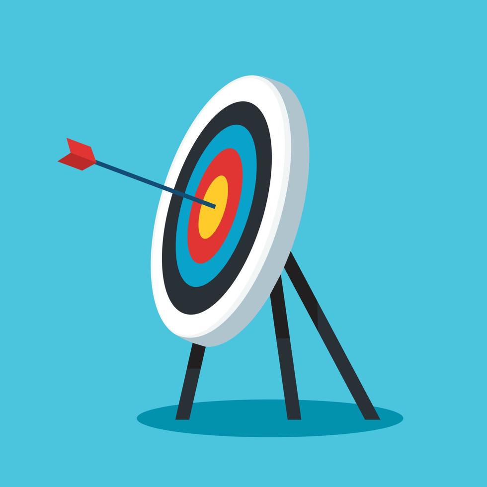 Archery target. Goal achieve concept vector illustration