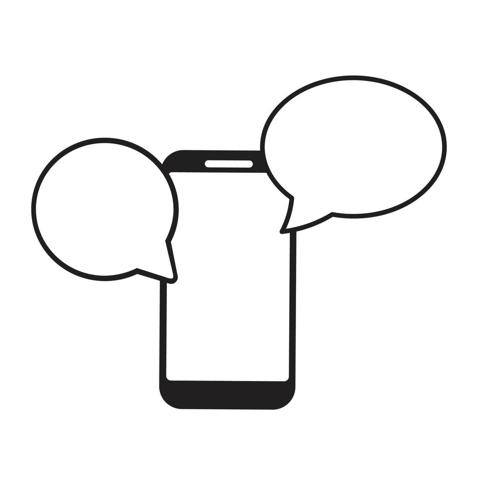 smartphone with bubble chat icon vector