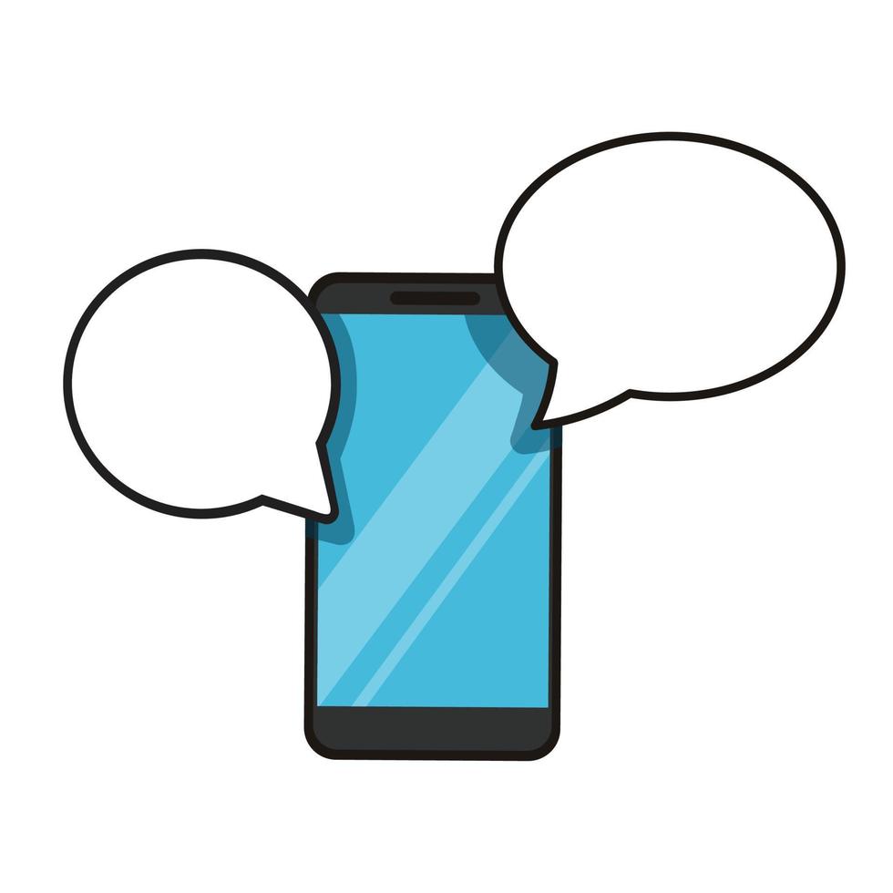 smartphone with bubble chat icon vector