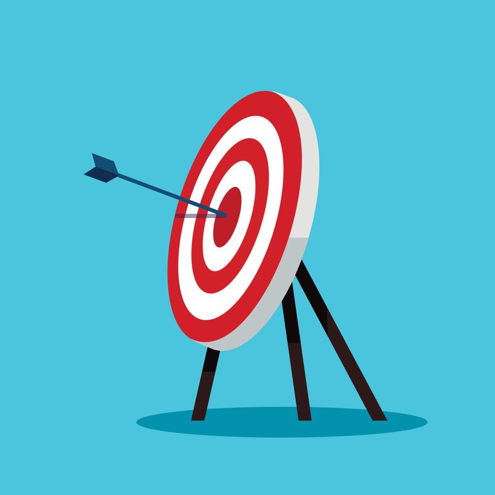 Archery target. Goal achieve concept vector illustration