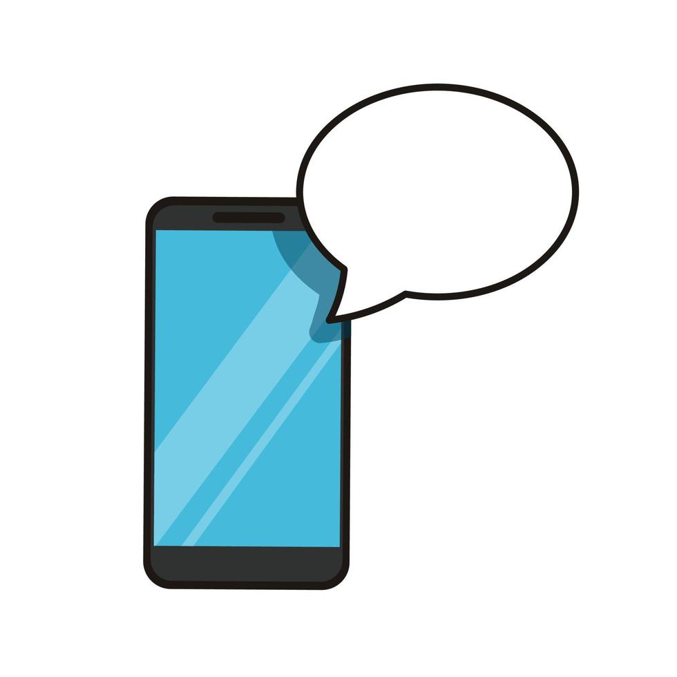 smartphone with bubble chat icon vector