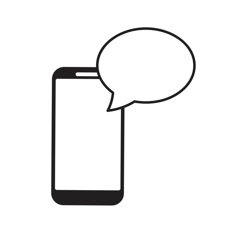 smartphone with bubble chat icon vector