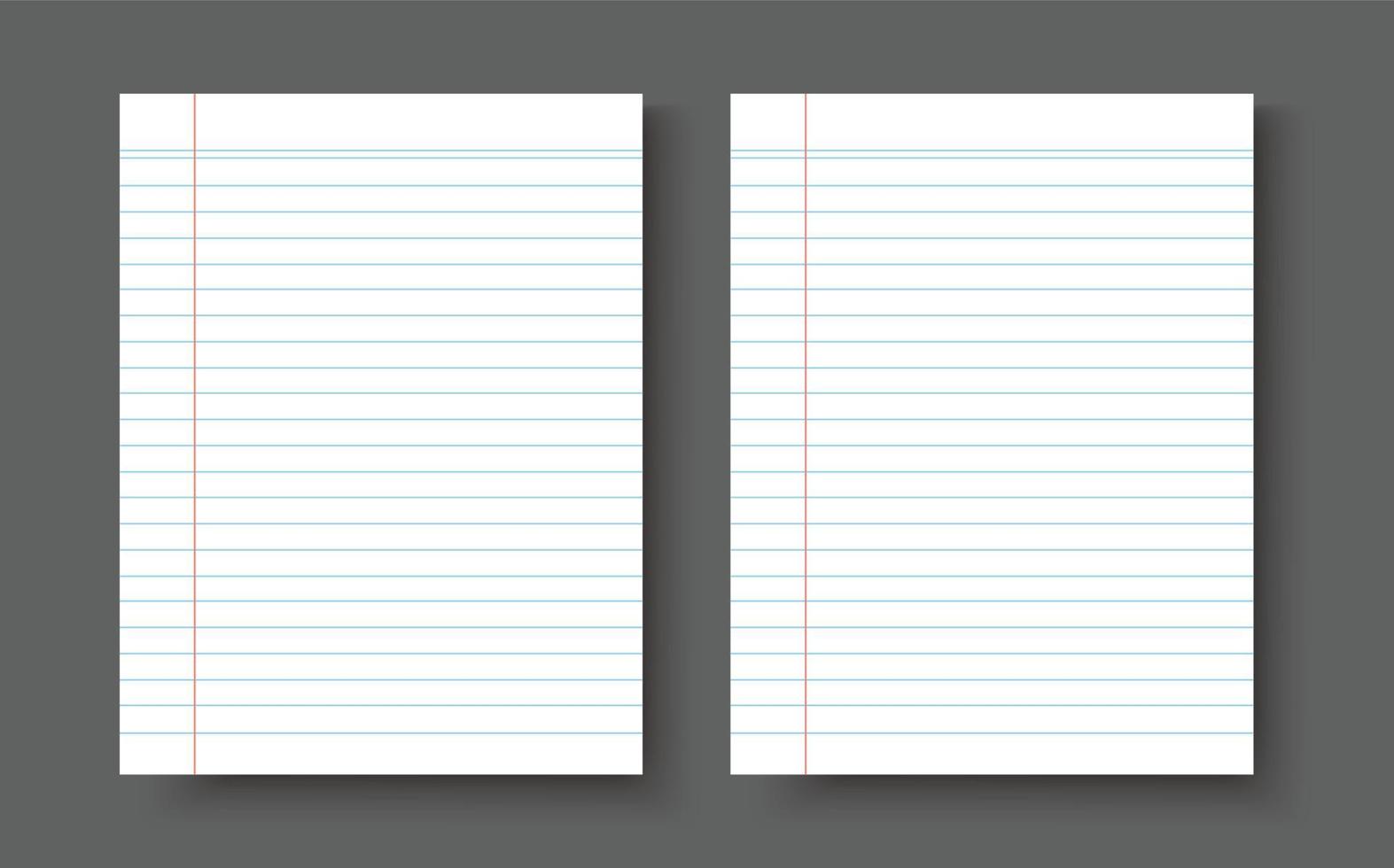 Blank notebook paper sheet with lines vector illustration