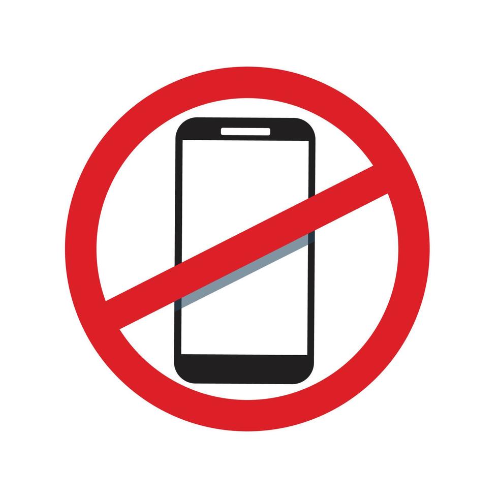 signo de prohibición de teléfono. ilustración de vector de icono de prohibición