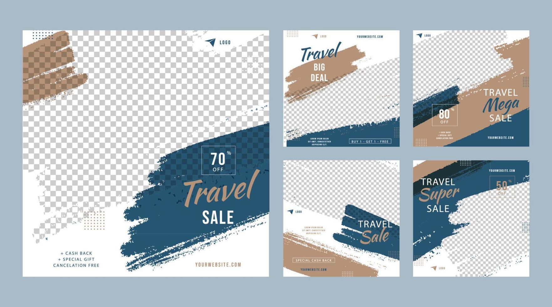 Traveling Social media post vector