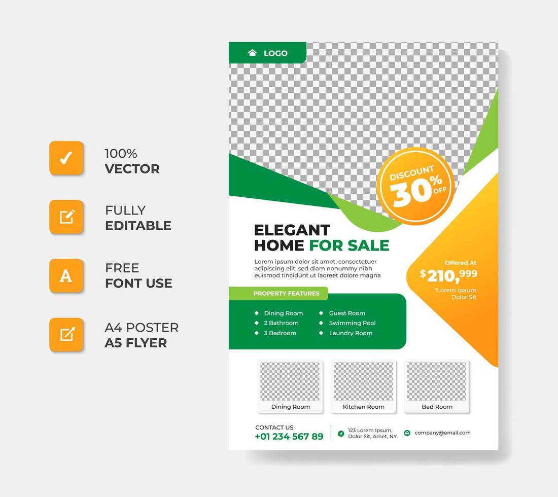 Real estate promotion flyer poster brochure design template vector