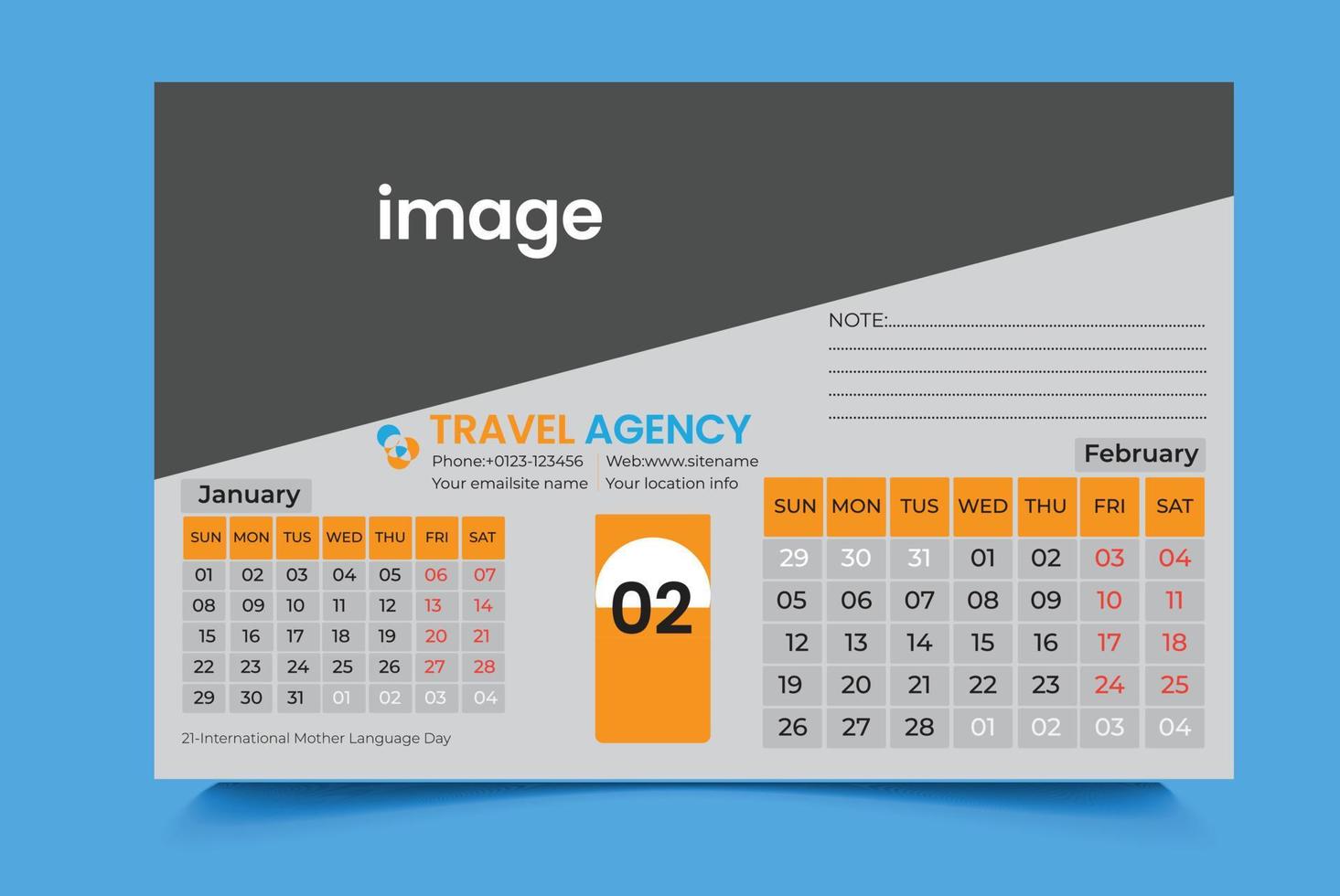 Calendar 2023 happy new year 2023 desk or wall calendar Travel or real estate calendar vector