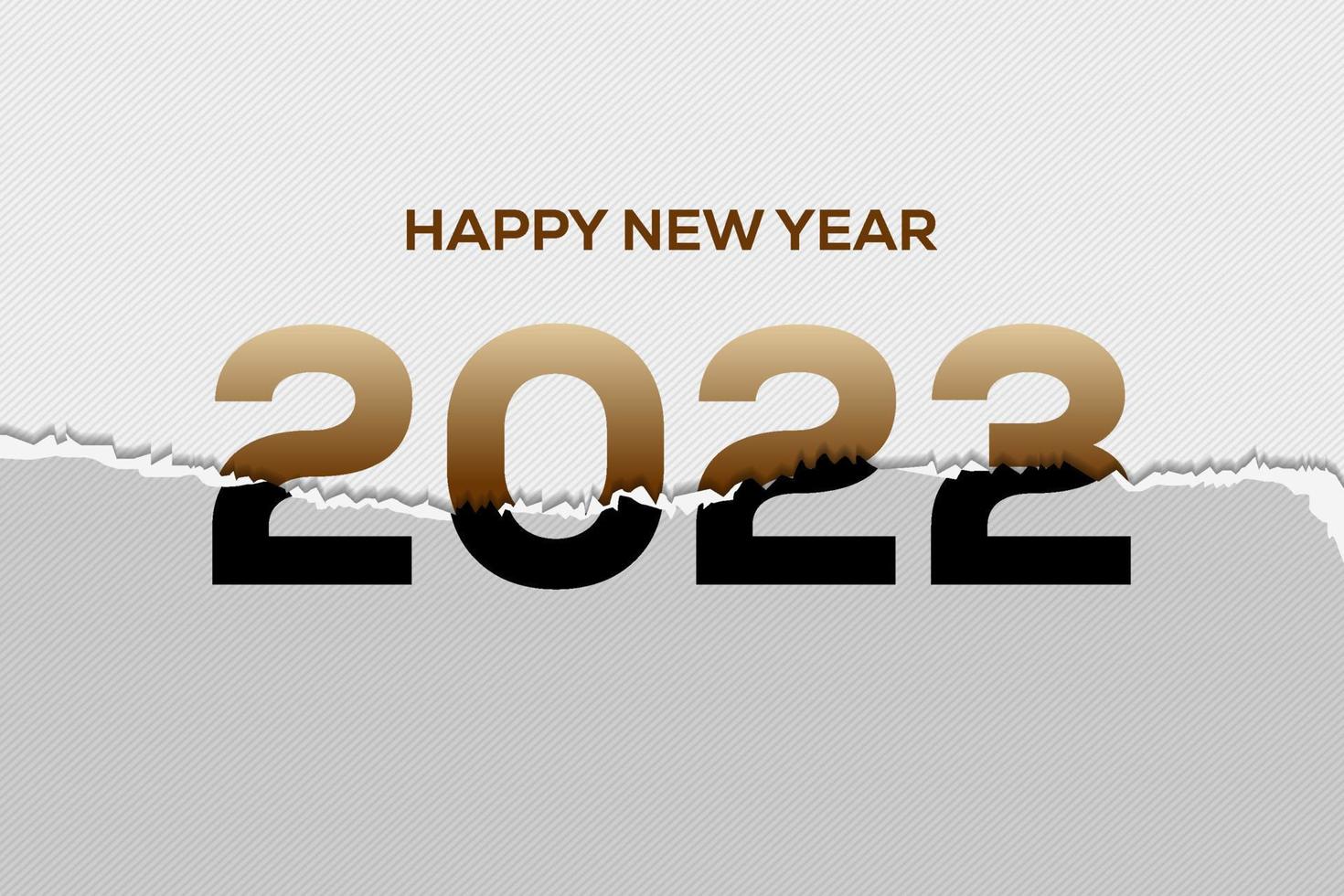 feliz año nuevo con efecto de papel roto cambiado de 2022 a 2023. vector de diseño. copie el espacio