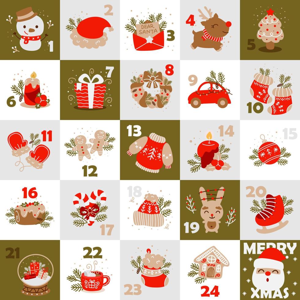 Advent calendar for December vector