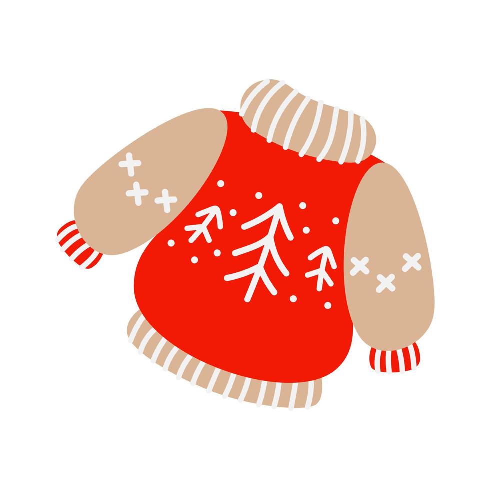 Winter cute sweater. Christmas clothes. New year. Vector hand drawn icon