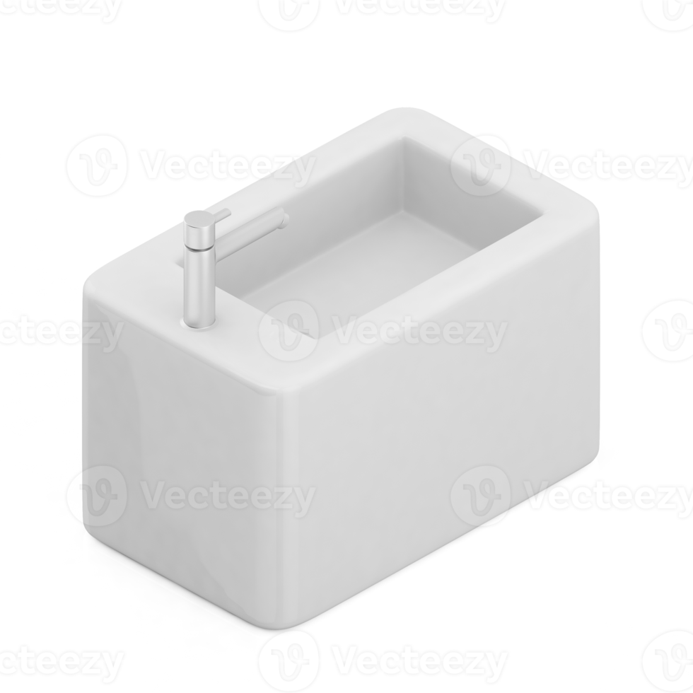 Isometric bathroom items 3D isolated render png