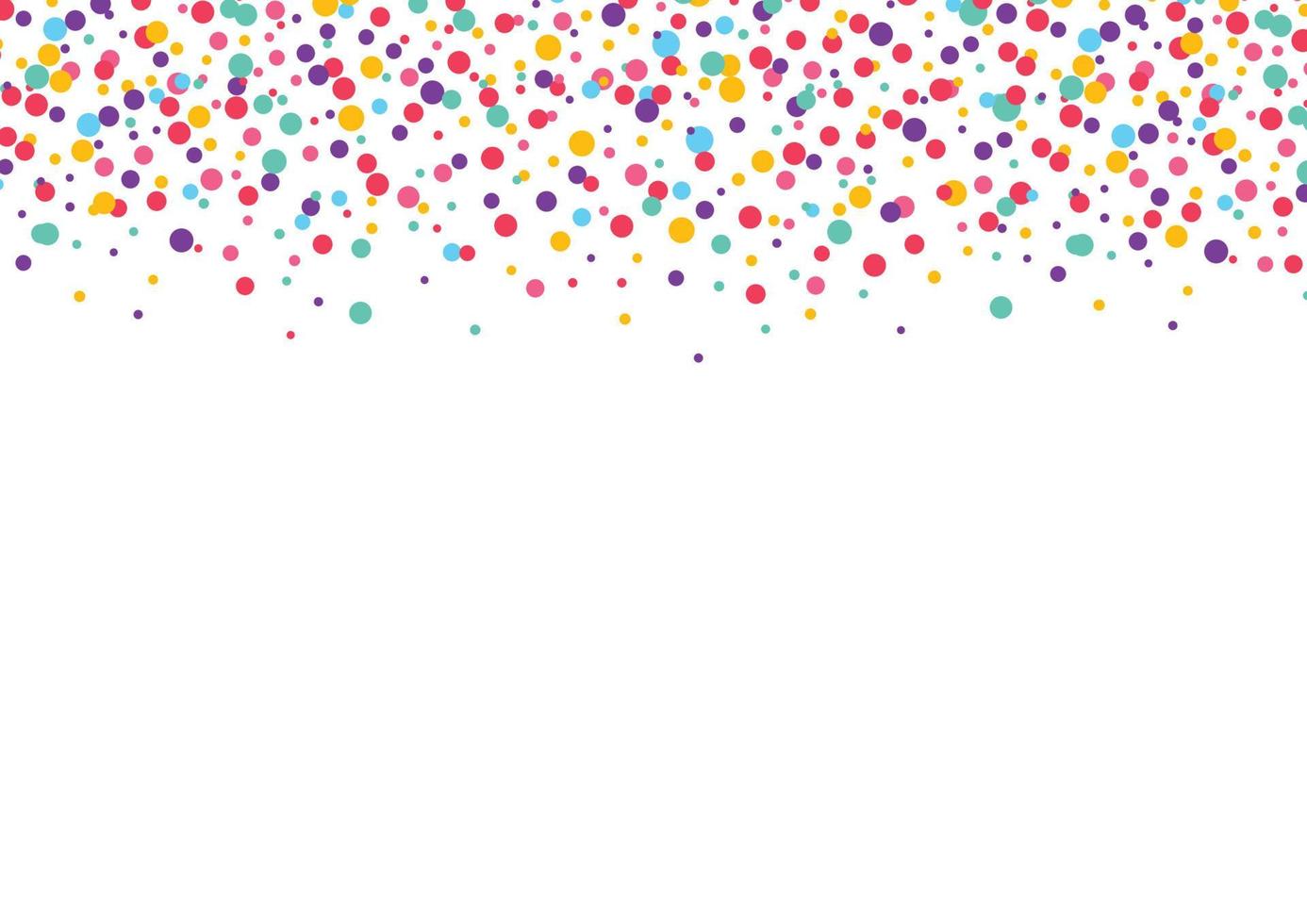 Multicolored circle confetti background design. Charming celebration festive overlay template. Vector illustration