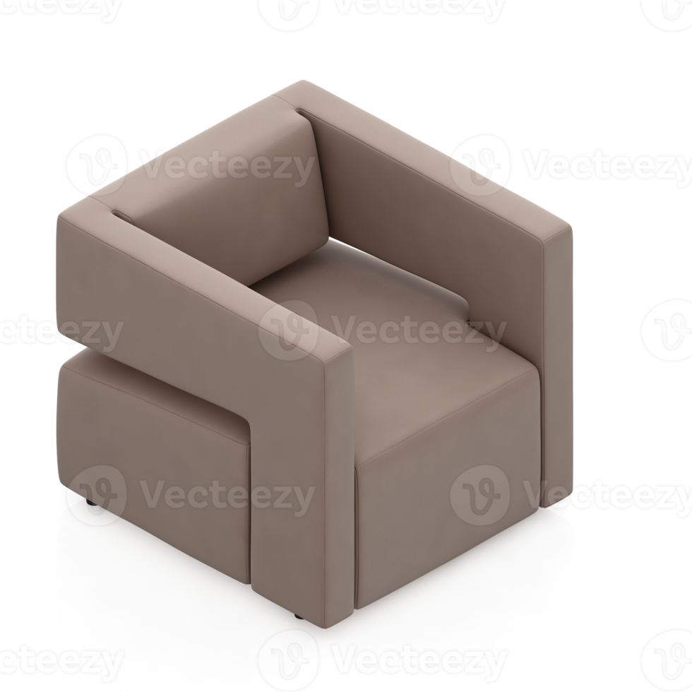 Isometric Armchair Isolated 3D render png