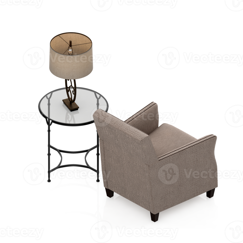 Isometric Armchair Isolated 3D render png